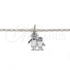 Rhodium Gold Filled Pendant Necklace, Little Girl and Little Boy Design, Polished, Rhodium Finish, 04.106.0002.1.20 (02 MM Thickness, 20 Inches Length)