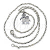 Rhodium Gold Filled Pendant Necklace, Little Girl and Little Boy Design, Polished, Rhodium Finish, 04.106.0002.1.20 (02 MM Thickness, 20 Inches Length)