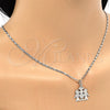 Rhodium Gold Filled Pendant Necklace, Little Girl and Little Boy Design, Polished, Rhodium Finish, 04.106.0003.1.20 (02 MM Thickness, 20 Inches Length)