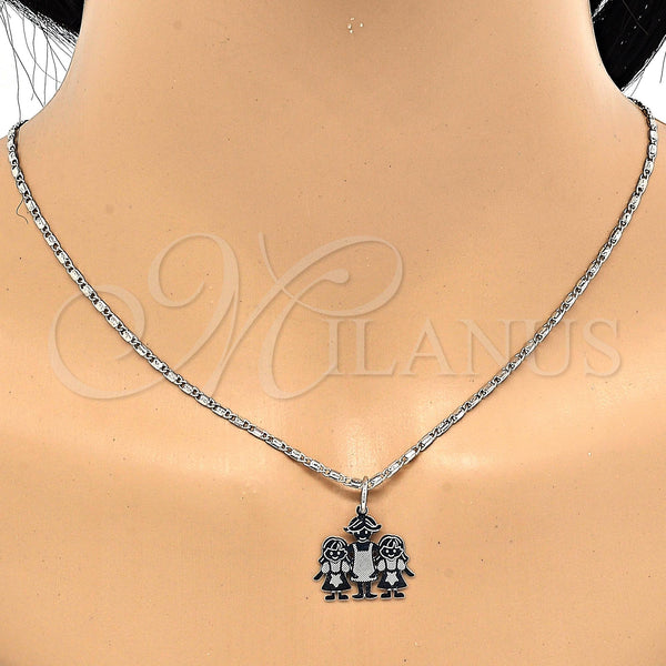 White Gold Filled Necklace — Pendant Necklace Little Girl and Star Design Polished — alternate product view — SKU 119803 | Oro Laminado Blanco collar — Pendant Necklace Little Girl and estrella diseño pulido — SKU 119803