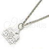 Rhodium Gold Filled Pendant Necklace, Little Girl and Star Design, Polished, Rhodium Finish, 04.106.0004.1.20 (02 MM Thickness, 20 Inches Length)