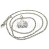 Rhodium Gold Filled Pendant Necklace, Little Girl and Star Design, Polished, Rhodium Finish, 04.106.0004.1.20 (02 MM Thickness, 20 Inches Length)