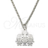 Rhodium Gold Filled Pendant Necklace, Little Girl and Star Design, Polished, Rhodium Finish, 04.106.0004.1.20 (02 MM Thickness, 20 Inches Length)