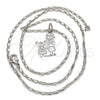 Rhodium Gold Filled Pendant Necklace, Little Girl Design, Polished, Rhodium Finish, 04.106.0006.1.20 (02 MM Thickness, 20 Inches Length)