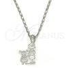 Rhodium Gold Filled Pendant Necklace, Little Girl Design, Polished, Rhodium Finish, 04.106.0006.1.20 (02 MM Thickness, 20 Inches Length)