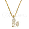 Oro Laminado Pendant Necklace, Gold Filled Style Little Boy Design, Polished, Golden Finish, 04.106.0007.20 (02 MM Thickness, 20 Inches Length)