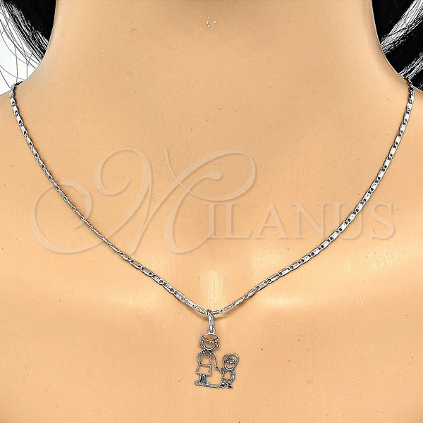 White Gold Filled Necklace — Pendant Necklace Little Boy Design Polished 04. 02 — alternate product view — SKU 119809 | Oro Laminado Blanco collar — Pendant Necklace Little Boy diseño pulido 04. 02 — SKU 119809