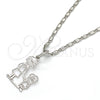 Rhodium Gold Filled Pendant Necklace, Little Boy Design, Polished, Rhodium Finish, 04.106.0007.1.20 (02 MM Thickness, 20 Inches Length)