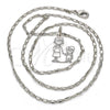 Rhodium Gold Filled Pendant Necklace, Little Boy Design, Polished, Rhodium Finish, 04.106.0007.1.20 (02 MM Thickness, 20 Inches Length)