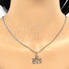 Rhodium Gold Filled Pendant Necklace, Little Boy and Little Girl Design, Polished, Rhodium Finish, 04.106.0008.1.20 (02 MM Thickness, 20 Inches Length)