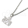 Rhodium Gold Filled Pendant Necklace, Little Boy and Little Girl Design, Polished, Rhodium Finish, 04.106.0008.1.20 (02 MM Thickness, 20 Inches Length)