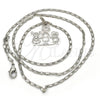 Rhodium Gold Filled Pendant Necklace, Little Boy and Little Girl Design, Polished, Rhodium Finish, 04.106.0008.1.20 (02 MM Thickness, 20 Inches Length)