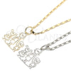Rhodium Gold Filled Pendant Necklace, Little Boy and Little Girl Design, Polished, Rhodium Finish, 04.106.0008.1.20 (02 MM Thickness, 20 Inches Length)