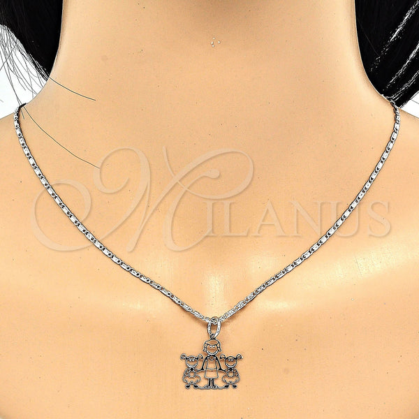 White Gold Filled Necklace — Pendant Necklace Little Girl Design Polished 04. 02 — alternate product view — SKU 119813 | Oro Laminado Blanco collar — Pendant Necklace Little Girl diseño pulido 04. 02 — SKU 119813