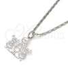Rhodium Gold Filled Pendant Necklace, Little Girl Design, Polished, Rhodium Finish, 04.106.0009.1.20 (02 MM Thickness, 20 Inches Length)