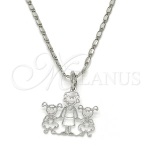 White Gold Filled Necklace — Pendant Necklace Little Girl Design Polished 04. 02 — main product view — SKU 119813 | Oro Laminado Blanco collar — Pendant Necklace Little Girl diseño pulido 04. 02 — SKU 119813