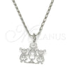 Rhodium Gold Filled Pendant Necklace, Little Girl Design, Polished, Rhodium Finish, 04.106.0009.1.20 (02 MM Thickness, 20 Inches Length)