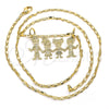 Oro Laminado Pendant Necklace, Gold Filled Style Little Girl Design, Polished, Golden Finish, 04.106.0010.20 (02 MM Thickness, 20 Inches Length)