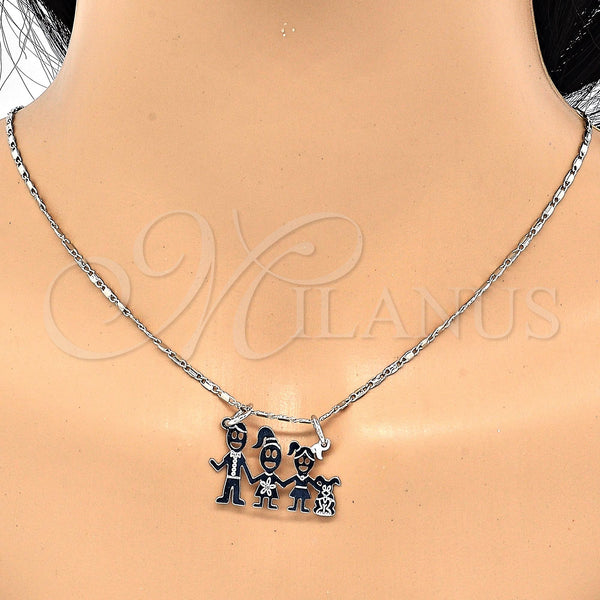 White Gold Filled Necklace — Pendant Necklace Little Girl and Dog Design Polished — alternate product view — SKU 119817 | Oro Laminado Blanco collar — Pendant Necklace Little Girl and Dog diseño pulido — SKU 119817