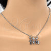 Rhodium Gold Filled Pendant Necklace, Little Girl and Dog Design, Polished, Rhodium Finish, 04.106.0011.1.20 (02 MM Thickness, 20 Inches Length)