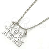 Rhodium Gold Filled Pendant Necklace, Little Girl and Dog Design, Polished, Rhodium Finish, 04.106.0011.1.20 (02 MM Thickness, 20 Inches Length)