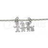 Rhodium Gold Filled Pendant Necklace, Little Girl and Dog Design, Polished, Rhodium Finish, 04.106.0011.1.20 (02 MM Thickness, 20 Inches Length)