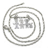 Rhodium Gold Filled Pendant Necklace, Little Girl and Dog Design, Polished, Rhodium Finish, 04.106.0011.1.20 (02 MM Thickness, 20 Inches Length)