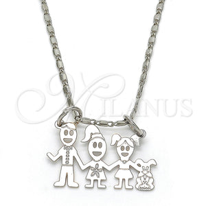 White Gold Filled Necklace — Pendant Necklace Little Girl and Dog Design Polished — main product view — SKU 119817 | Oro Laminado Blanco collar — Pendant Necklace Little Girl and Dog diseño pulido — SKU 119817