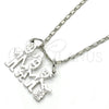Rhodium Gold Filled Pendant Necklace, Little Boy and Dog Design, Polished, Rhodium Finish, 04.106.0012.1.20 (02 MM Thickness, 20 Inches Length)