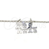 Rhodium Gold Filled Pendant Necklace, Little Boy and Dog Design, Polished, Rhodium Finish, 04.106.0012.1.20 (02 MM Thickness, 20 Inches Length)