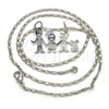 Rhodium Gold Filled Pendant Necklace, Little Boy and Dog Design, Polished, Rhodium Finish, 04.106.0012.1.20 (02 MM Thickness, 20 Inches Length)