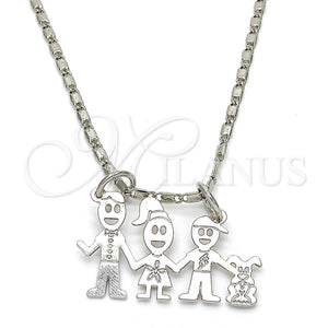 White Gold Filled Necklace — Pendant Necklace Little Boy and Dog Design Polished — main product view — SKU 119819 | Oro Laminado Blanco collar — Pendant Necklace Little Boy and Dog diseño pulido — SKU 119819
