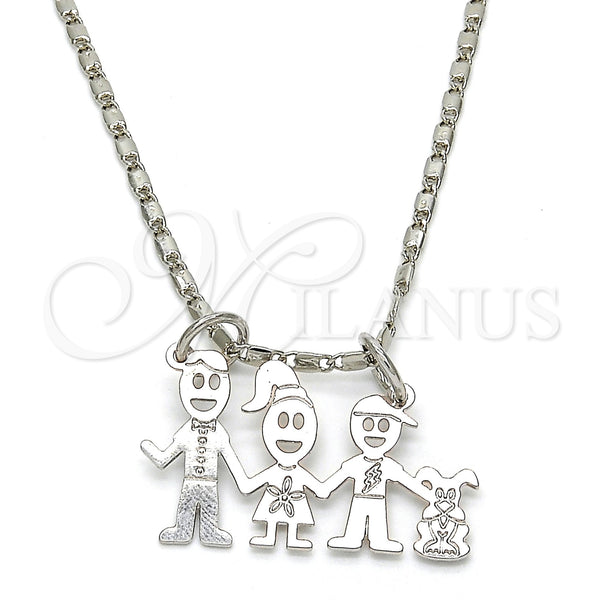 White Gold Filled Necklace — Pendant Necklace Little Boy and Dog Design Polished — main product view — SKU 119819 | Oro Laminado Blanco collar — Pendant Necklace Little Boy and Dog diseño pulido — SKU 119819