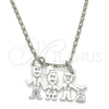 Rhodium Gold Filled Pendant Necklace, Little Boy and Dog Design, Polished, Rhodium Finish, 04.106.0012.1.20 (02 MM Thickness, 20 Inches Length)