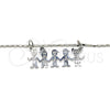 Rhodium Gold Filled Pendant Necklace, Little Boy and Little Girl Design, Polished, Rhodium Finish, 04.106.0014.1.20 (02 MM Thickness, 20 Inches Length)