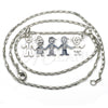 Rhodium Gold Filled Pendant Necklace, Little Boy and Little Girl Design, Polished, Rhodium Finish, 04.106.0014.1.20 (02 MM Thickness, 20 Inches Length)