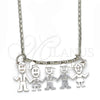 Rhodium Gold Filled Pendant Necklace, Little Boy and Little Girl Design, Polished, Rhodium Finish, 04.106.0014.1.20 (02 MM Thickness, 20 Inches Length)