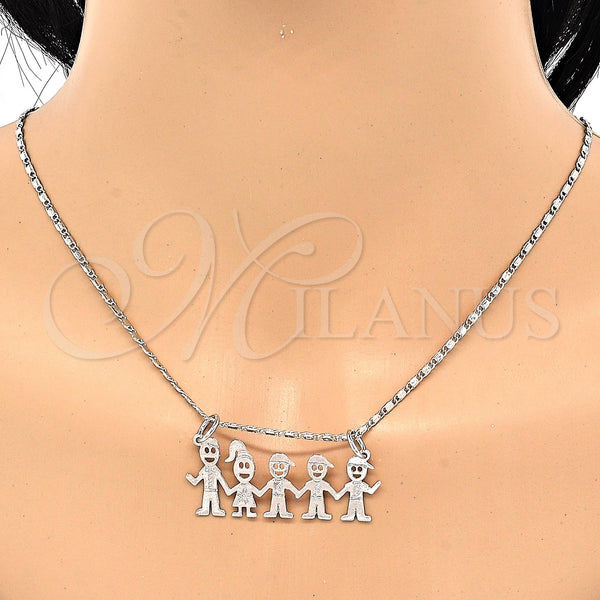 White Gold Filled Necklace — Pendant Necklace Little Boy Design Polished 04. 02 — alternate product view — SKU 119825 | Oro Laminado Blanco collar — Pendant Necklace Little Boy diseño pulido 04. 02 — SKU 119825