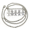 Rhodium Gold Filled Pendant Necklace, Little Boy Design, Polished, Rhodium Finish, 04.106.0015.1.20 (02 MM Thickness, 20 Inches Length)