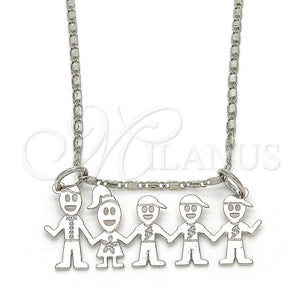 White Gold Filled Necklace — Pendant Necklace Little Boy Design Polished 04. 02 — main product view — SKU 119825 | Oro Laminado Blanco collar — Pendant Necklace Little Boy diseño pulido 04. 02 — SKU 119825