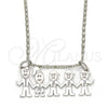 Rhodium Gold Filled Pendant Necklace, Little Boy Design, Polished, Rhodium Finish, 04.106.0015.1.20 (02 MM Thickness, 20 Inches Length)