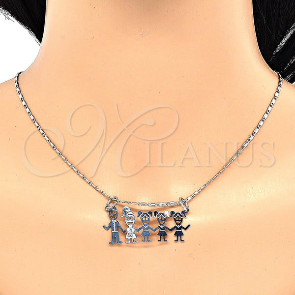 White Gold Filled Necklace — Pendant Necklace Little Girl Design Polished 04. 02 — alternate product view — SKU 119827 | Oro Laminado Blanco collar — Pendant Necklace Little Girl diseño pulido 04. 02 — SKU 119827