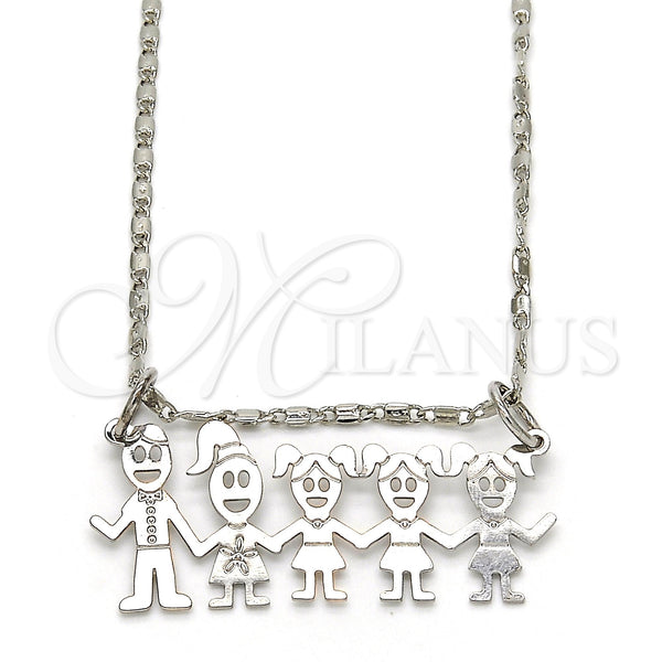 White Gold Filled Necklace — Pendant Necklace Little Girl Design Polished 04. 02 — main product view — SKU 119827 | Oro Laminado Blanco collar — Pendant Necklace Little Girl diseño pulido 04. 02 — SKU 119827