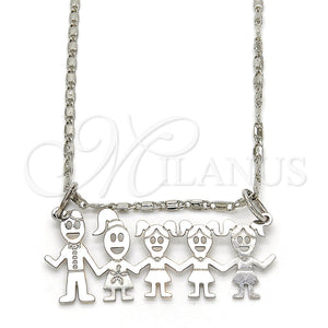 White Gold Filled Necklace — Pendant Necklace Little Girl Design Polished 04. 02 — main product view — SKU 119827 | Oro Laminado Blanco collar — Pendant Necklace Little Girl diseño pulido 04. 02 — SKU 119827