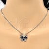 Rhodium Gold Filled Pendant Necklace, Little Girl Design, Polished, Rhodium Finish, 04.106.0018.1.20 (02 MM Thickness, 20 Inches Length)