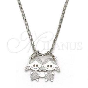 White Gold Filled Necklace — Pendant Necklace Little Girl Design Polished 04. 02 — main product view — SKU 119831 | Oro Laminado Blanco collar — Pendant Necklace Little Girl diseño pulido 04. 02 — SKU 119831