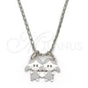 Rhodium Gold Filled Pendant Necklace, Little Girl Design, Polished, Rhodium Finish, 04.106.0018.1.20 (02 MM Thickness, 20 Inches Length)