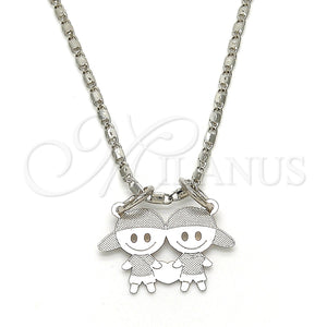 White Gold Filled Necklace — Pendant Necklace Little Girl Design Polished 04. 02 — main product view — SKU 119834 | Oro Laminado Blanco collar — Pendant Necklace Little Girl diseño pulido 04. 02 — SKU 119834
