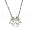 Rhodium Gold Filled Pendant Necklace, Little Girl Design, Polished, Rhodium Finish, 04.106.0019.1.20 (02 MM Thickness, 20 Inches Length)