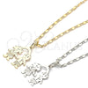 Rhodium Gold Filled Pendant Necklace, Little Girl and Little Boy Design, Polished, Rhodium Finish, 04.106.0020.1.20 (02 MM Thickness, 20 Inches Length)